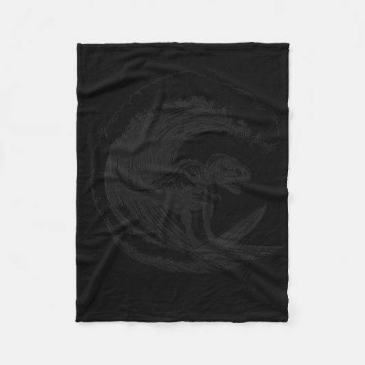 T-Rex Dinosaur Surft Surft Surfbrett Surfer  Fleecedecke (Vorderseite)