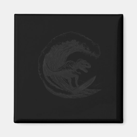 T-Rex Dinosaur Surft Surft Surfbrett Surfer Magnet (Vorne)