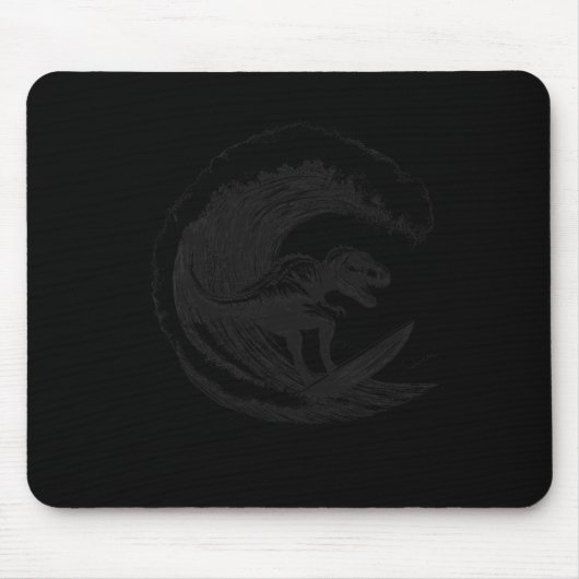T-Rex Dinosaur Surft Surft Surfbrett Surfer  Mousepad (Vorne)