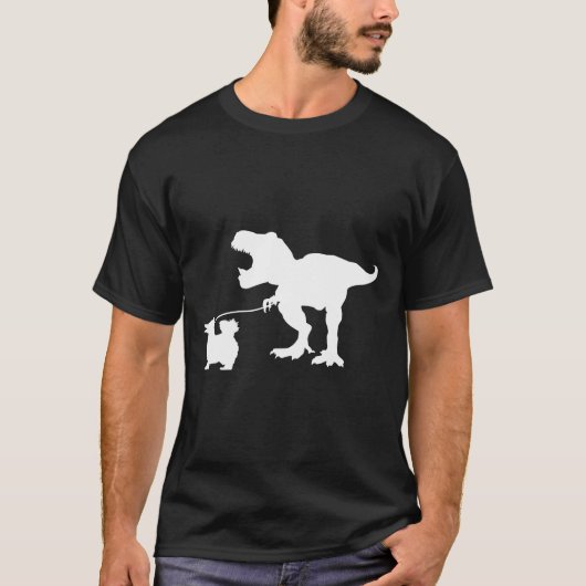 T Rex Dinosaur T Rex Walking Spitz Dog Pomera T-Shirt (Vorderseite)