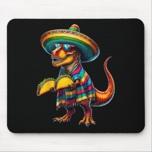 T-rex Dinosaur Taco Lover Cinco De Mayo Sombrero P Mousepad