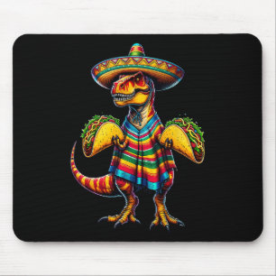 T-rex Dinosaur Taco Lover Cinco De Mayo Sombrero P Mousepad