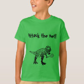 T-Rex Dinosaur Tennisspieler mit Text T-Shirt (Vorderseite)