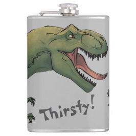 T-Rex Dinosaur Thirsty! Mit Taschen Flachmann