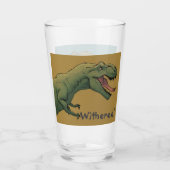 T-Rex Dinosaur Thirsty! Trinkglas Glas (Rückseite)