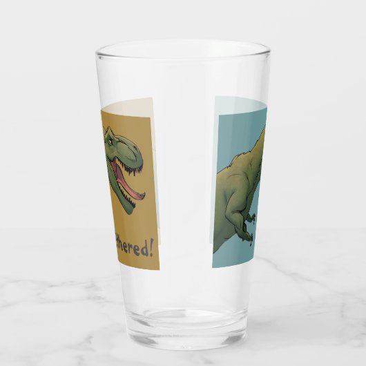 T-Rex Dinosaur Thirsty! Trinkglas Glas (Rechts)