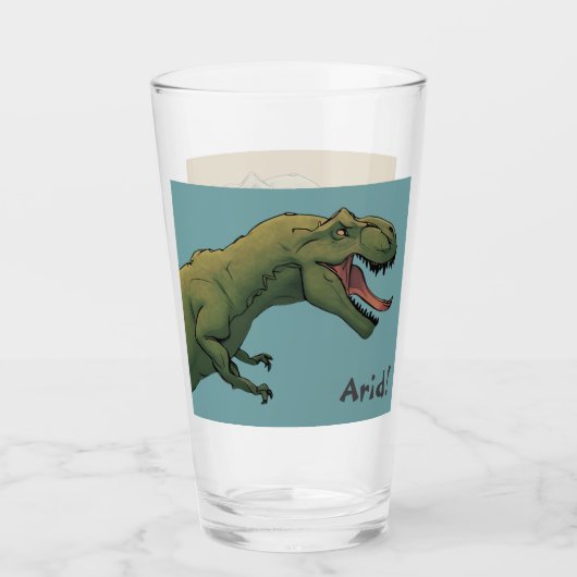 T-Rex Dinosaur Thirsty! Trinkglas Glas (Vorderseite)
