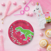 T-Rex Dinosaur Tracks Jurassic Pappteller (Party)