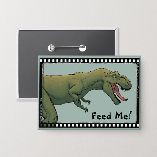 T-Rex Dinosaur Tyrannosaurus Fütterte Me! Button B (Vorderseite/Rückseite)