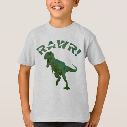 T-Rex Dinosaur Tyrannosaurus Rex RAWR Kinder T-Shirt (Vorderseite)