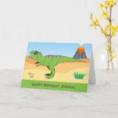 T-Rex Dinosaur & Volcano Happy Birthday Card Karte (Gelbe Blume)