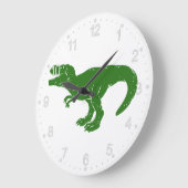 T rex dinosaur - Wählen Sie die Hintergrundfarbe Große Wanduhr (Winkel)