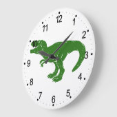 T rex dinosaur - Wählen Sie die Hintergrundfarbe Große Wanduhr (Winkel)