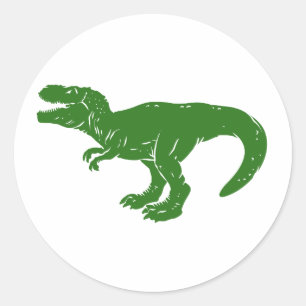 T rex dinosaur - Wählen Sie die Hintergrundfarbe Runder Aufkleber