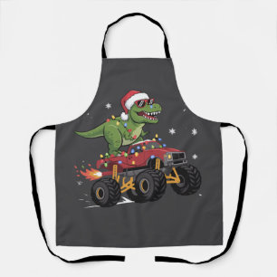 T-Rex Dinosaur Weihnachts-Monstertruck Schürze