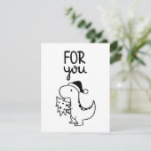 T Rex Dinosaur Weihnachtskarte Feiertagskarte (Stehend Vorderseite)