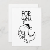 T Rex Dinosaur Weihnachtskarte Feiertagskarte (Vorne/Hinten)
