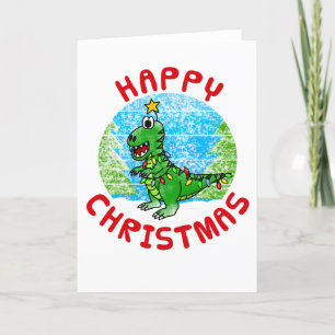 T-Rex Dinosaur Weihnachtskarte Funny Dankeskarte