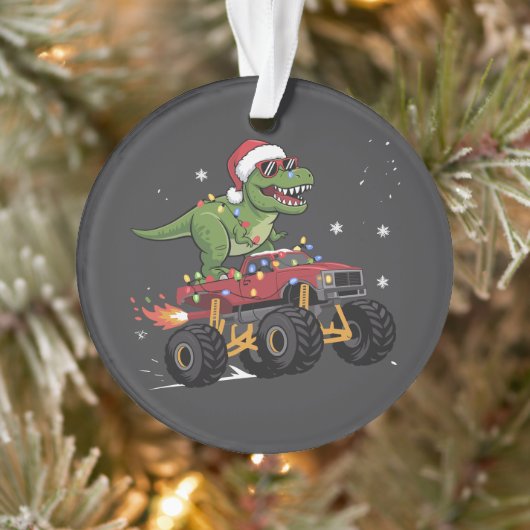 T-Rex Dinosaur Weihnachtsmonster Truck Ornament (Baum)