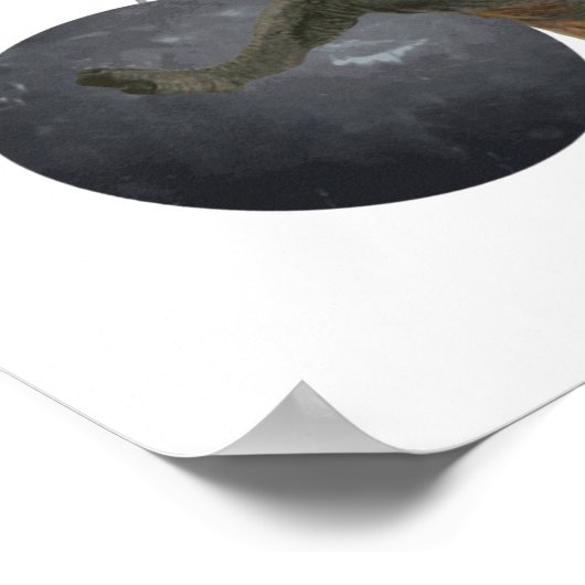 T-Rex Dinosaur Wrecking Ball Poster (Ecke)