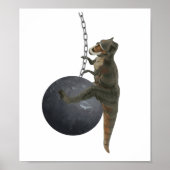 T-Rex Dinosaur Wrecking Ball Poster (Vorne)