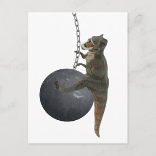 T-Rex Dinosaur Wrecking Ball Postkarte