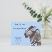 T-Rex Dinosaur zum Geburtstag Einladung (Stehend Vorderseite)