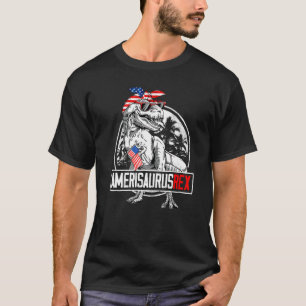 T Rex Dinosaurier 4. Juli Amerisaurus Patriotic K T-Shirt