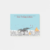 T-Rex-Dinosaurier attackieren Stadt personalisiert Post-it Klebezettel (Vorderseite)