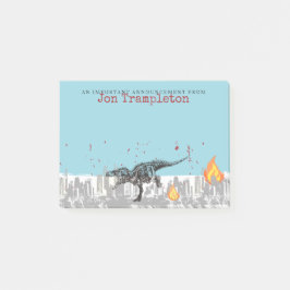 T-Rex-Dinosaurier attackieren Stadt personalisiert Post-it Klebezettel