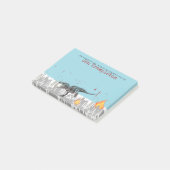 T-Rex-Dinosaurier attackieren Stadt personalisiert Post-it Klebezettel (angewinkelt)