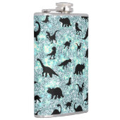 T-rex-Dinosaurier auf Gradientengalaxie Flachmann (Rechts)