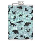 T-rex-Dinosaurier auf Gradientengalaxie Flachmann (Vorderseite)