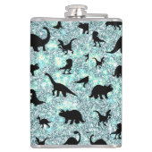 T-rex-Dinosaurier auf Gradientengalaxie Flachmann (Rückseite)