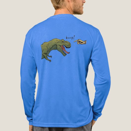 T-Rex Dinosaurier Boop Tyrannosaurus Männer Tri-Blend Shirt (Rückseite)