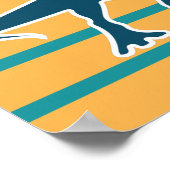 T-rex Dinosaurier Cartoon farbenfrohe Jungs Poster (Ecke)