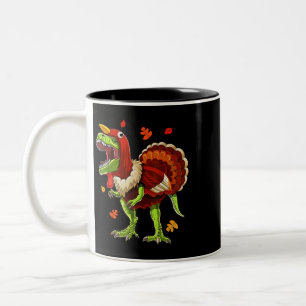 T Rex Dinosaurier Erntedank S Türkei Erntedank Zweifarbige Tasse