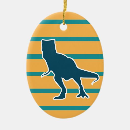 T-rex Dinosaurier farbiger Cartoon Keramik Ornament (Vorne)