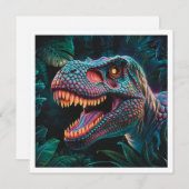 T Rex Dinosaurier Flat Greeting Card (Vorne/Hinten)