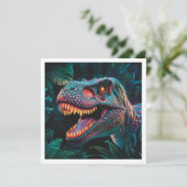 T Rex Dinosaurier Flat Greeting Card (Stehend Vorderseite)