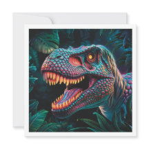 T Rex Dinosaurier Flat Greeting Card