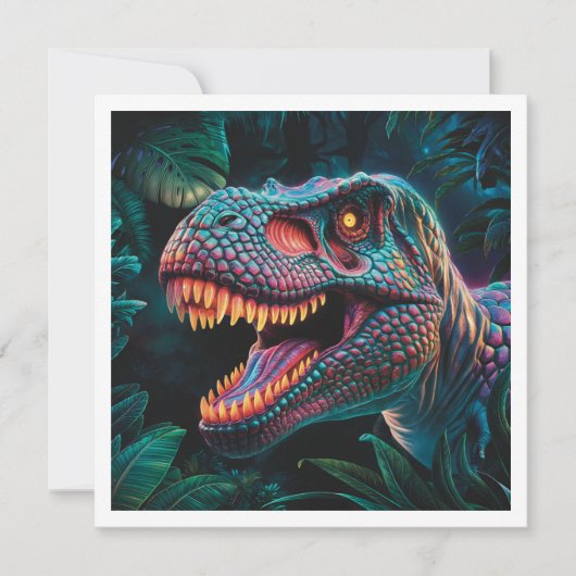 T Rex Dinosaurier Flat Greeting Card (Vorderseite)