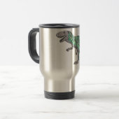 T-Rex Dinosaurier-Gekritzel-illustrierte Kunst Reisebecher (Vorderseite Links)