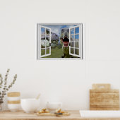 T-Rex Dinosaurier-Imitate Fensteransicht Poster (Küche)