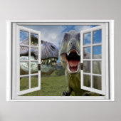 T-Rex Dinosaurier-Imitate Fensteransicht Poster (Vorne)