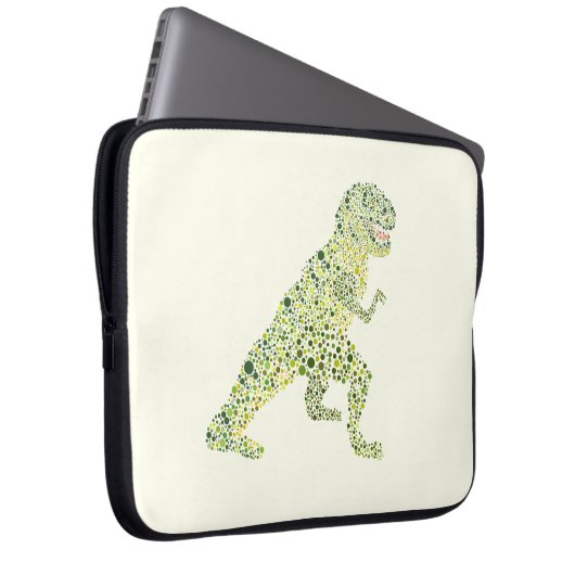 T-REX Dinosaurier in Dots Laptopschutzhülle (Vorne Rechts)