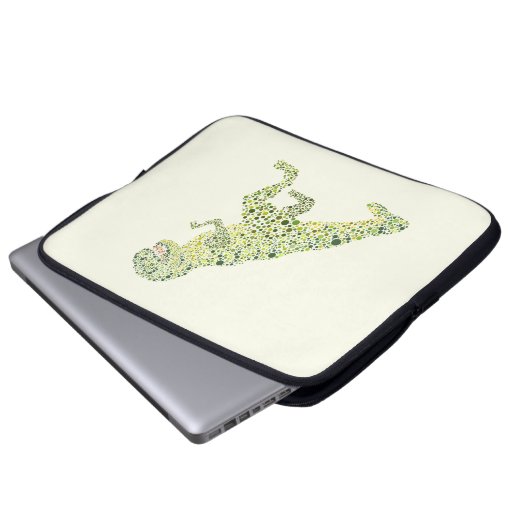 T-REX Dinosaurier in Dots Laptopschutzhülle (Vorne Knopf)