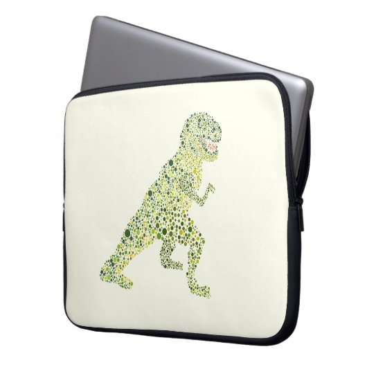 T-REX Dinosaurier in Dots Laptopschutzhülle (Vorderseite Links)