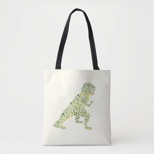 T-REX Dinosaurier in Dots Tasche (Vorderseite)