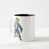 T-Rex Dinosaurier Jiu-Jitsu Zweifarbige Tasse (Vorderseite Links)